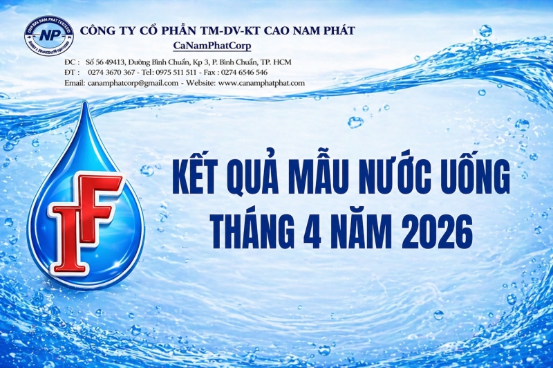Kết quả mẫu nước uống tháng 4 năm 2026