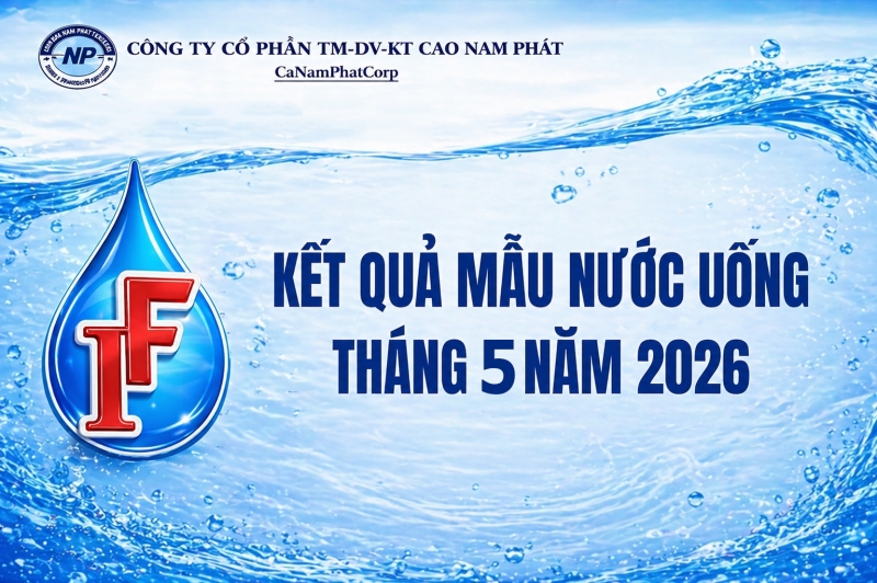 Kết quả mẫu nước uống tháng 5 năm 2026