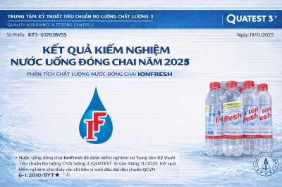 Kết quả mẫu nước uống tháng 11 năm 2025